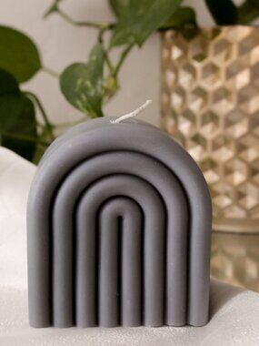 Small Grey Arch Candle